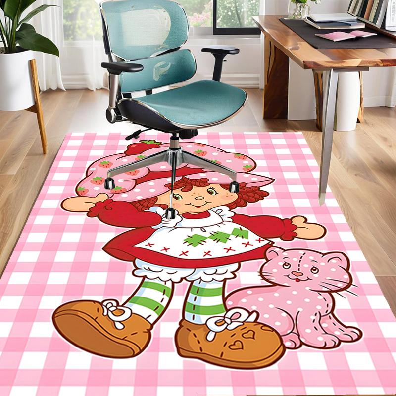 1pc Strawberry Princess6 Design Area Rug - Non-Slip, Soft & Cozy Floor Mat for Living Room, Bedroom, Office - Indoor/Outdoor Decorative Carpet