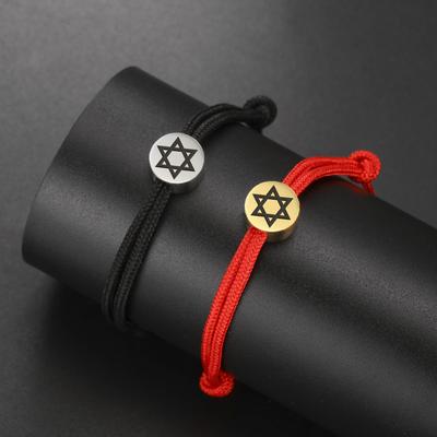 Dreamtimes Star of David Nautical Bracelet Handmade Stainless Steel Hexagram Pendant Je Star Lucky Jewelry for Women Mens