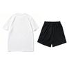LiNing Summer Mens Short Sleeve Shorts Simple Fashion Comfortable Versatile Skin-Friendly Casual Sports Suit Men suit White Black AHSUA07-2+YATV113-1