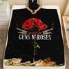 Guns N' Roses,pattern Flannel Blanket, High quality Comfortable for All Seasons, Home Decor, Warmth and Comfort, Perfect for Gifts.