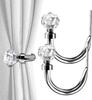 Crystal Curtain Holdbacks 2pcs, Metal Curtain Tieback Pull Back for Wall, Heavy Duty Side Holders Tie Backs for Drapes Drapery Window Home Decoration