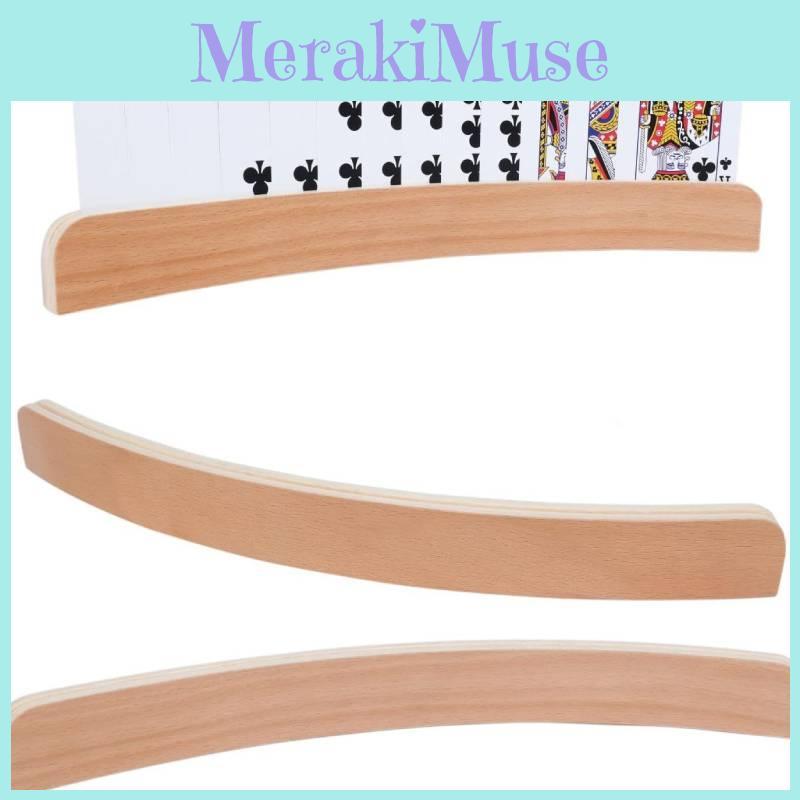 Modern Wooden Playing Card Stand With Long Arms For Home Game Use