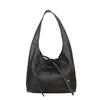 2025 Korean Version Niche Oil Wax Leather Commuter Women's Bag Versatile French Bow Large Capacity Shoulder Underarm Tote Bag