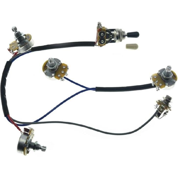 

Предварительно распаянная электросхема для гитары, хамбакер, беспаечная электросхема 2V2T с потенциометрами 500K и 3-позиционным тумблером для серии LP Standard For Dot Series