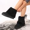 Plus Size Thick-Sole Height-Boosting Slip-On Fleece-Lined Thickened Snow Boots 2025 Fall/Winter New Arrival Women's Shoes