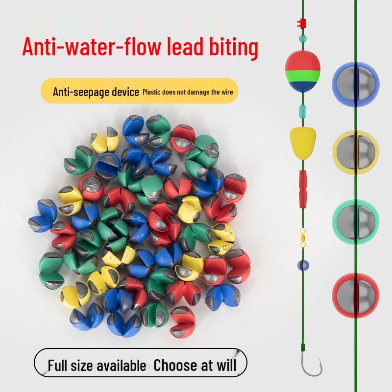 Rubber-Coated Open-Mouth Lead Clip Micro-Lead Sinker for Rock and Raft Fishing.