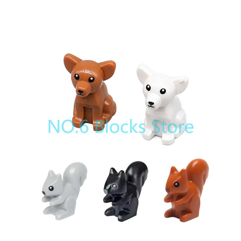 MOC Animal Building Blocks Sheep Dog Wolf Dolphin Pig Whale Elephant Educational Small Particle Zoo Scene Gift DIY Brick Toy S15