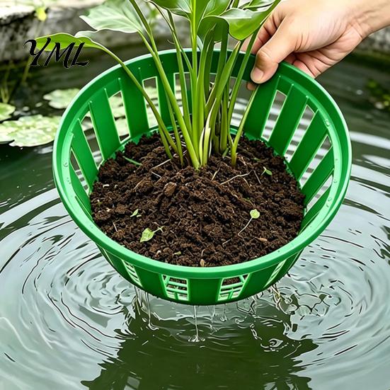 Langlebige Kunststoff-Netzkörbe Hydroponischer Pflanzkorb, Pflanzkorb mit Schlitzen für Pflanzenzucht, Tauchbare Wasserpflanzenhalter für Teiche Aquarien Aquarien