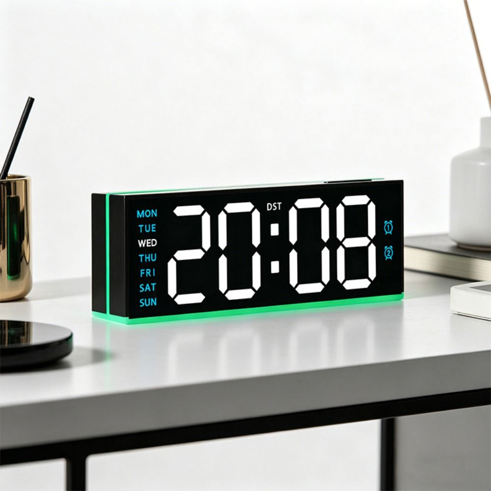 with Calendar Bedside Alarm Clock Atmosphere Lights Electronic Digital Clocks Home