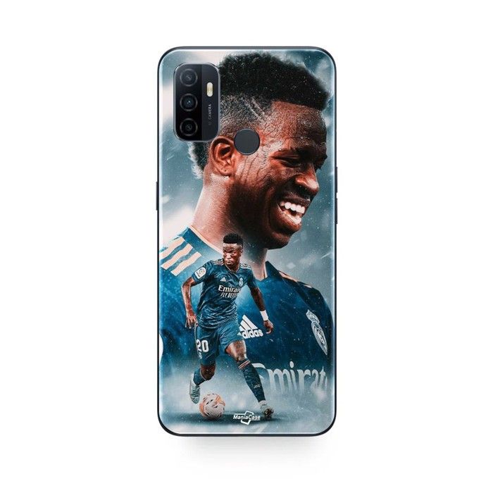 Coque pour Oppo A32 Vinicius JR Real Madrid Bleu Wallpaper