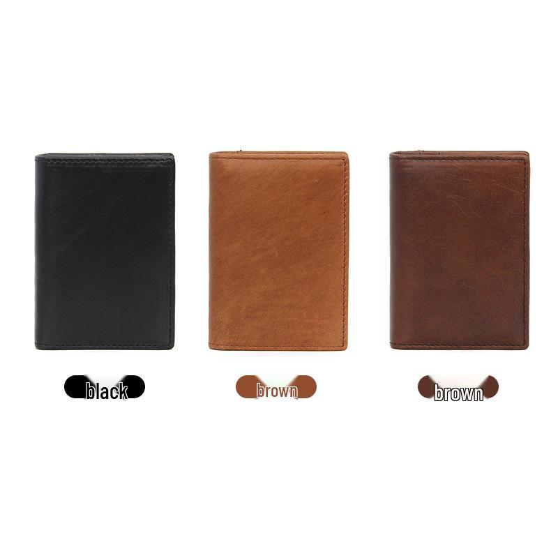 Vintage Cowhide RFID Blocking Card Holder - Multi-Slot Leather Credit & Business Card Case