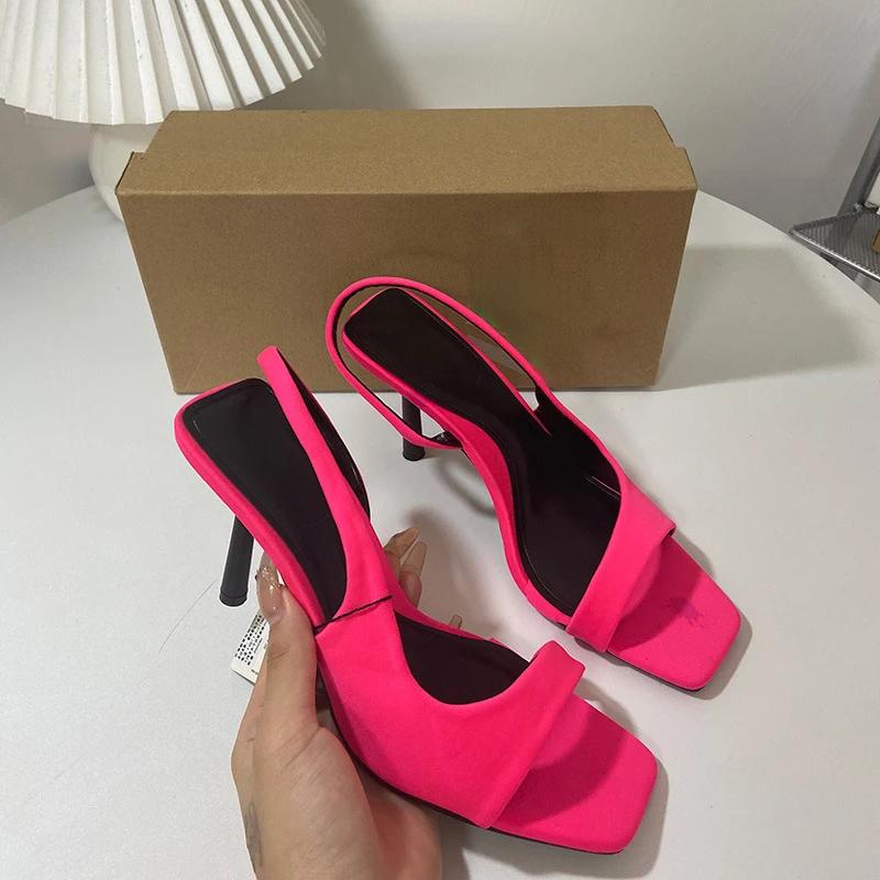 

Women s High-heeled Sandals Open Toe Elegant Slingbacks Trendy Design Summer Ladies Shoes Large Size Back Strap Footwear 35