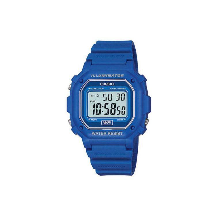 

Casio Digital Series Square Classic Retro Quartz Movement Resin Strap Watch Women watches Blue F108WH-2A Blue Dial