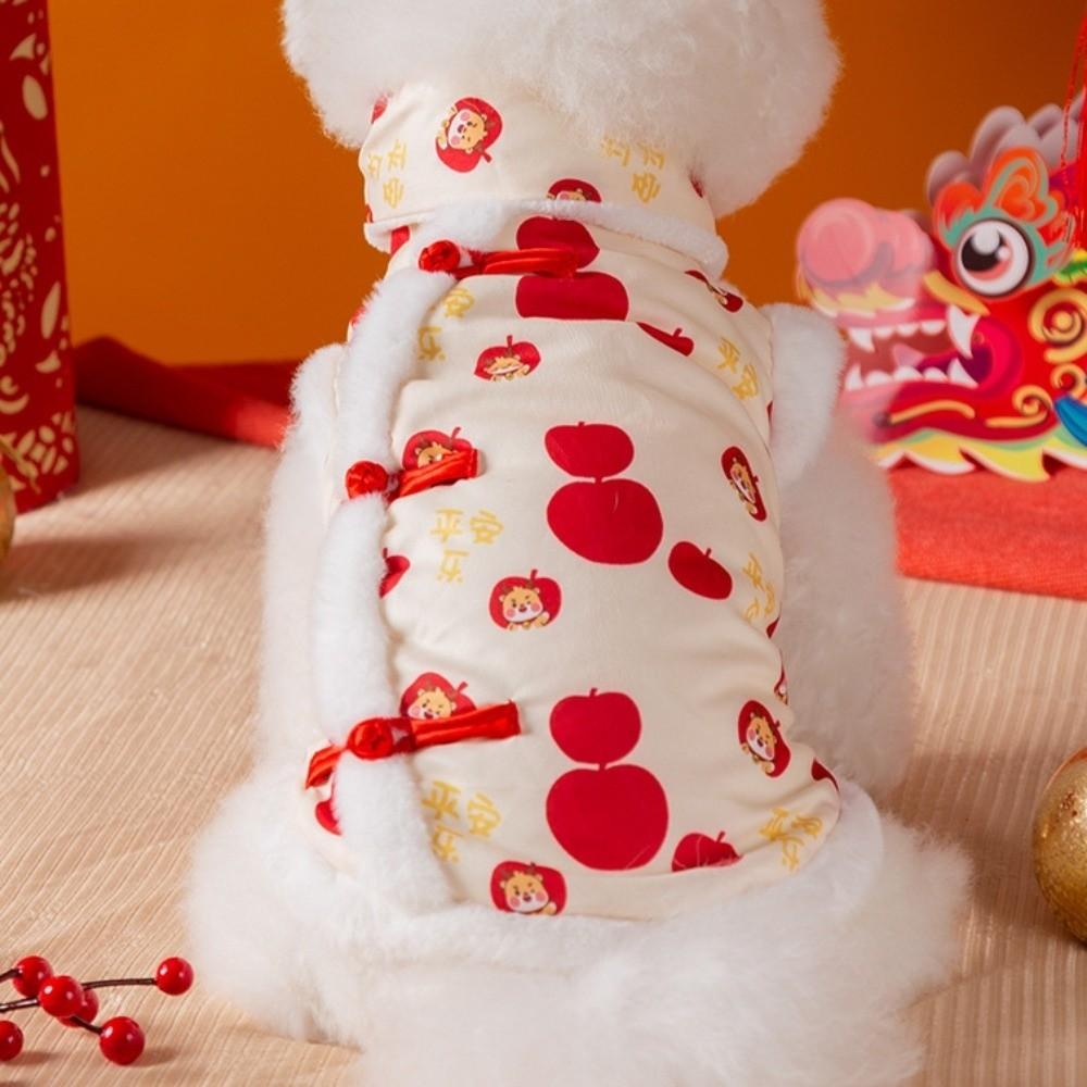 Scarf Pet Tang Suit Knot Button Cat Coat Puppy Costume Dog Vest  Lunar New Year