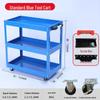 Heavy-Duty Three-Tier Mobile Tool Cart for Auto Repair and Maintenance