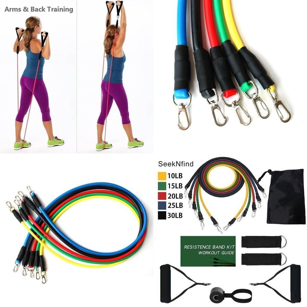 Vielseitiges 11-teiliges/Set Widerstandsbänder Übungs-Gummischläuche für Heim-Fitnessstudio-Training