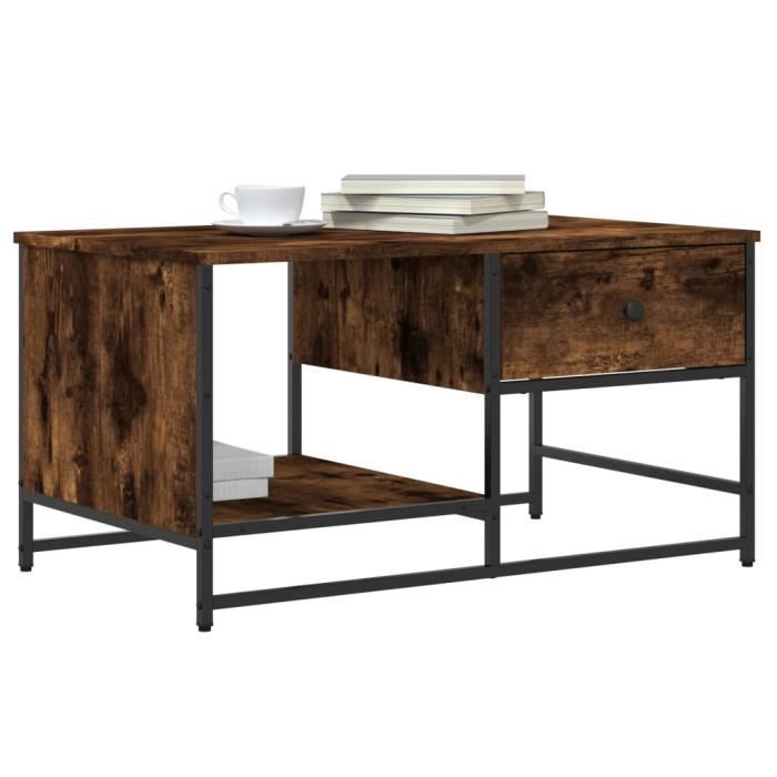 VidaXL Table basse chêne fumé 85,5x51x45 cm bois d'ingénierie 835341