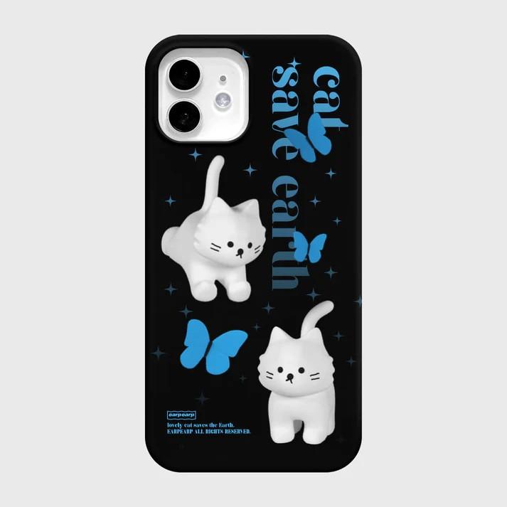 

Luxury Clmj Korean colorful Cat Phone Case for iPhone 17 16 15 14 13 12 11 Pro Max X XS XR Plus Air Glossy Film Hard PC Cover iPhone 14 Plus
