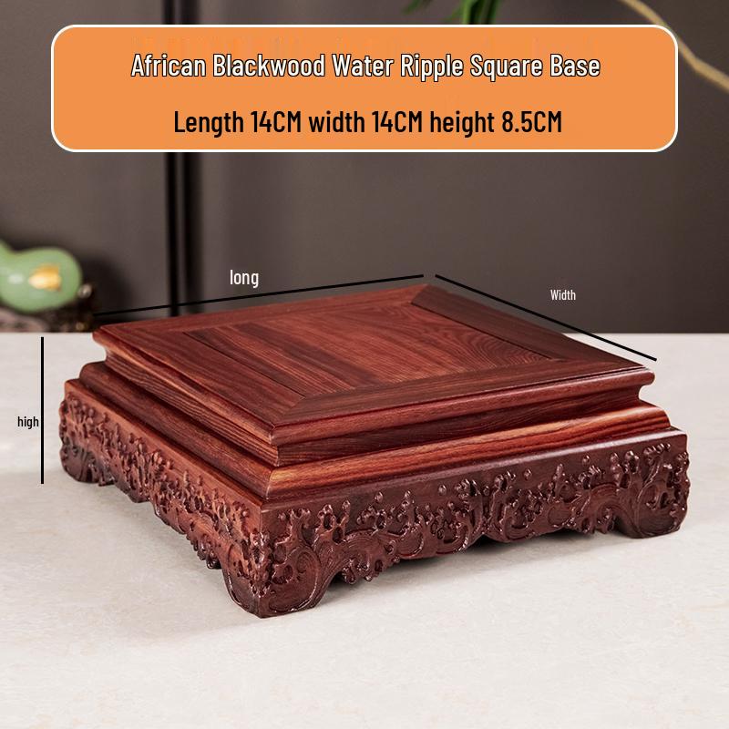 Socha Buddhy z palisandru a ručně vyráběné předměty Guanyin na podstavci z masivního dřeva s obdélníkovou vázou a kamenným bonsají