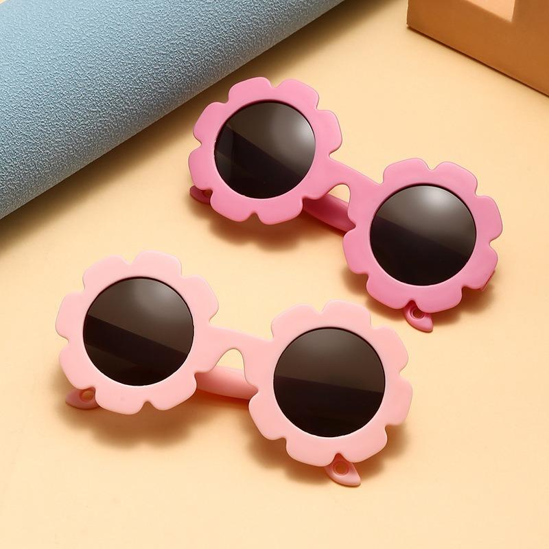 Children's sunglasses Girls' sunscreen glasses Sunflower flower cartoon boy's sunglasses Toddler baby photo props