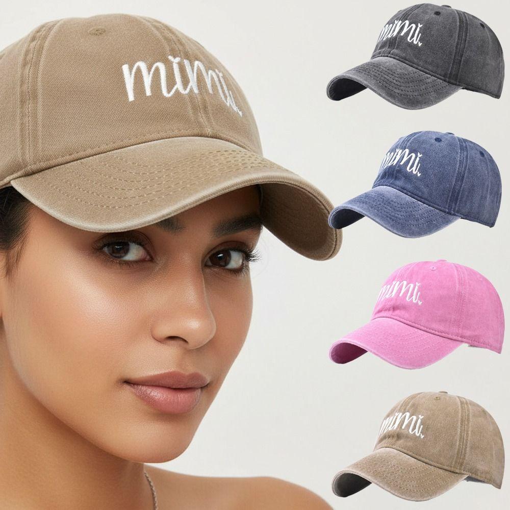 Vintage Mimi Letter Embroidery Caps Adjustable Baseball Cap Fashion Sport Visors Cap