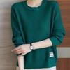 Plus-size Sweater Women's Loose Round-neck Pullover Casual Long-sleeved Solid-color Knitted Sweater Autumn and Winter Top