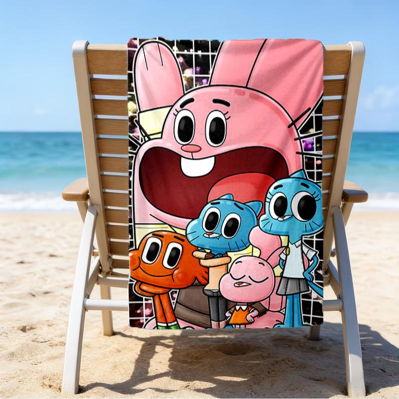 Proof Beach Towel with a The Amazing World of Gumball Pattern - Soft,absorbent,quick-drying,machine Washable - Perfect for Swimming,camping,bathing