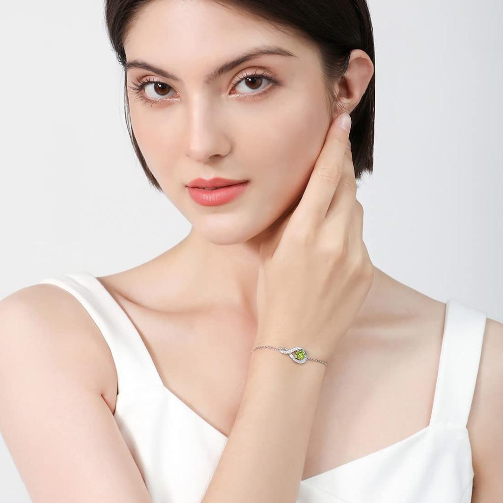 Gemlanto 925 Sterling Silver Bracelet with Peridot and August Birthstone, 18K Gold Plated, Gift Wrapping Available, Perfect for Birthdays