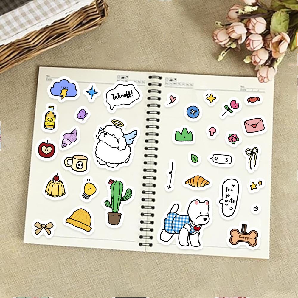 8 Korean Collage Cute Pet Fun Collection Waterproof Diary Hand Account Stickers Gu Card Stickers DIY Decoration Stickers Stickers
