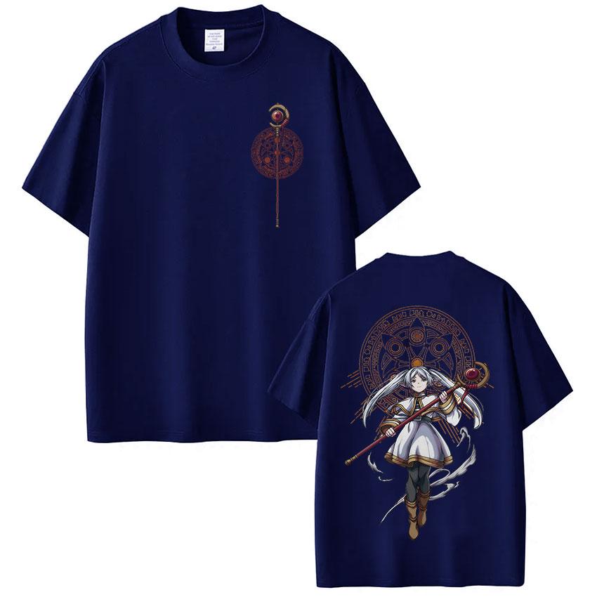 Anime Frieren Beyond Journeys End Frieren T-shirt Manga Sommar T-shirt Herr Dam Mode Kortärmad Bomull Lös T-shirt