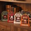 Reading Tracker Calendar Wooden Christmas Tracker Santa Arch Shelf Desktop Decor Decorative Holiday Table Ornaments with Adjustable Number Counters