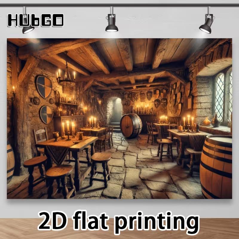 2D Mittelalterliche Fantasy Tavernen Kulisse - LARP Cosplay Fotokabinen Hintergrund