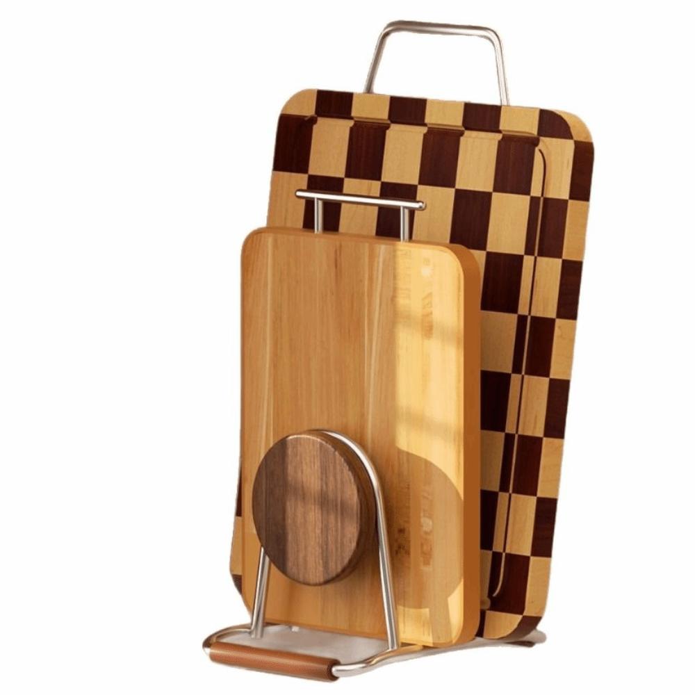 Rustproof Cutting Board Holder Stable Pot Cover Shelf Pot Lid Organizer Kitchen Accessories