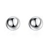 Süße 925 Silber 8/10/12mm Runde Glatte Massiv Perlen Kugel Stecker Ohrringe Für Damen Hochzeit Verlobung Party Schmuck