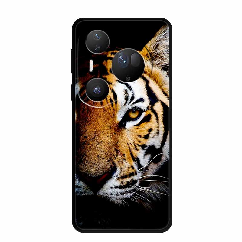 For Huawei Pura 80 Ultra 5G Case Wolf Tiger Lion Cat Black Silicone Soft Phone Case For Huawei Pura80 Ultra Back Cover Case Para