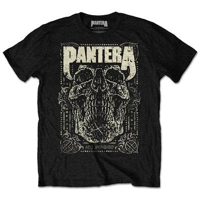 Pantera 101 Proof Skull Rock Band חולצה שחורה לשני המינים