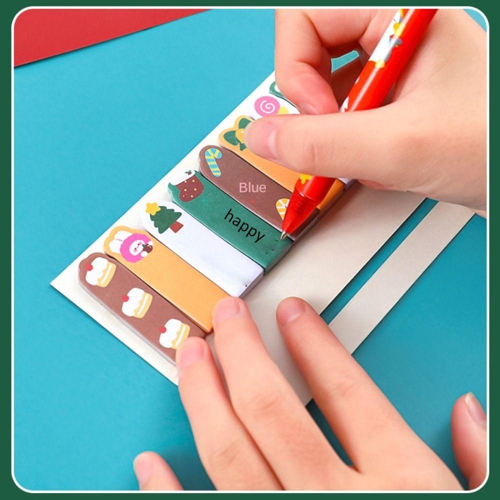 Cartoon Christmas Sticky Notes Notepad Bookmarks Study Supplies Christmas Memo Pad  Students