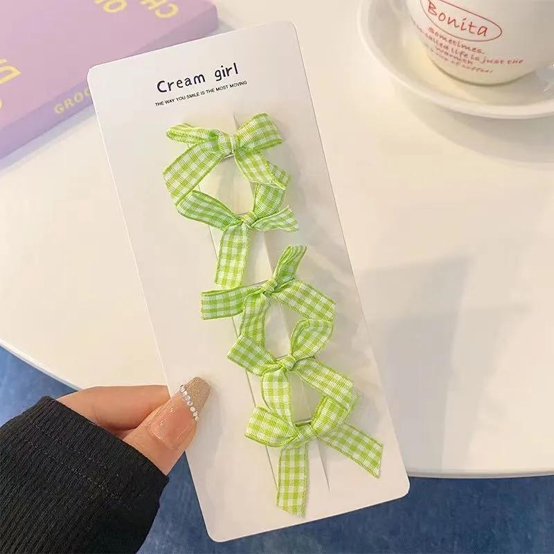 Girls' Plaid Bow Hairpin - Cute, Sweet Cloth Hair Accessory Clip
