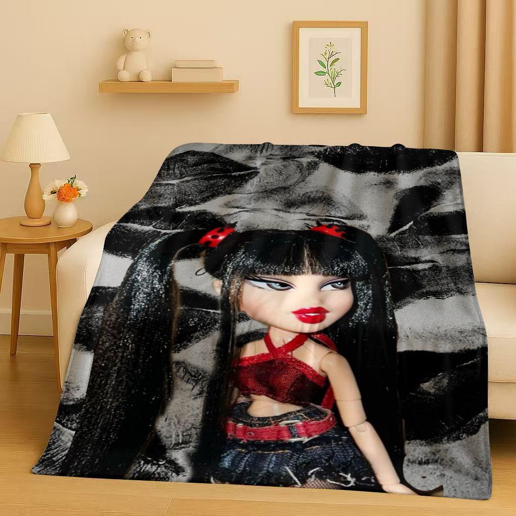 New Cartoon Bratz Doll Girl Flannel Blanket,Ultra Soft Warm Plush Throw for Home Bedroom Bed Sofa Cover Office Gift Kids Picnic