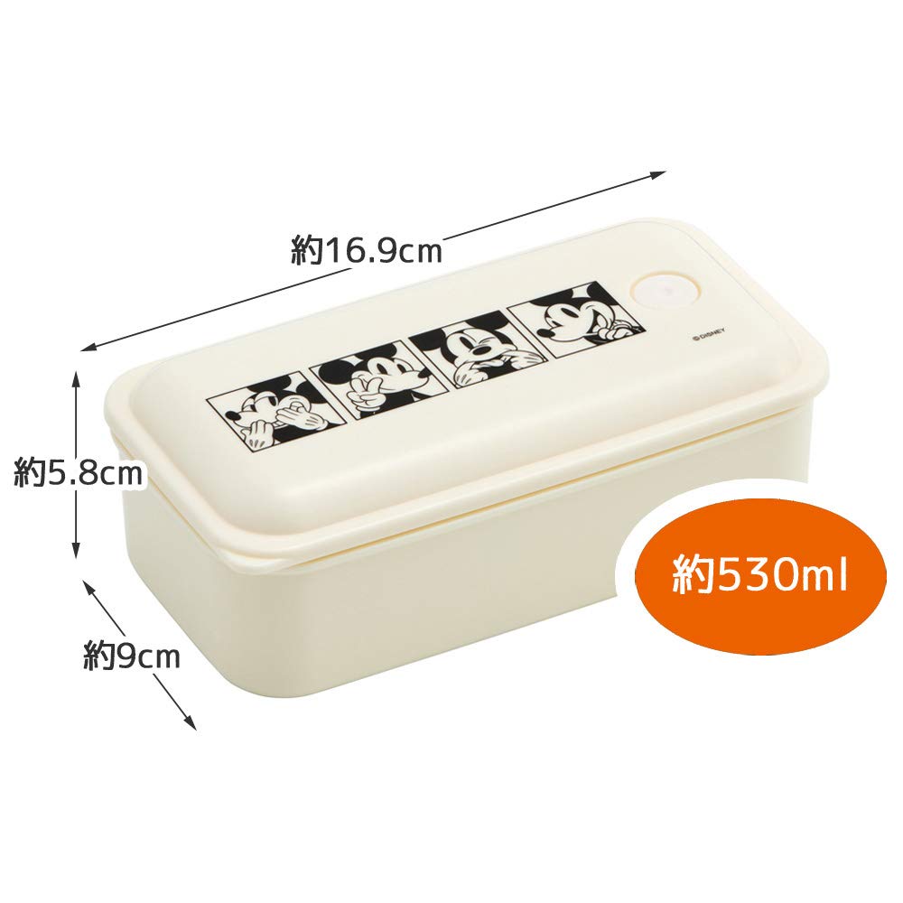 Skater Bento Box Silver Ion Antibacterial Fluffy Packing Integrated Type 1 Tier 530ml Mickey Mouse Disney PAL5AG Ag+