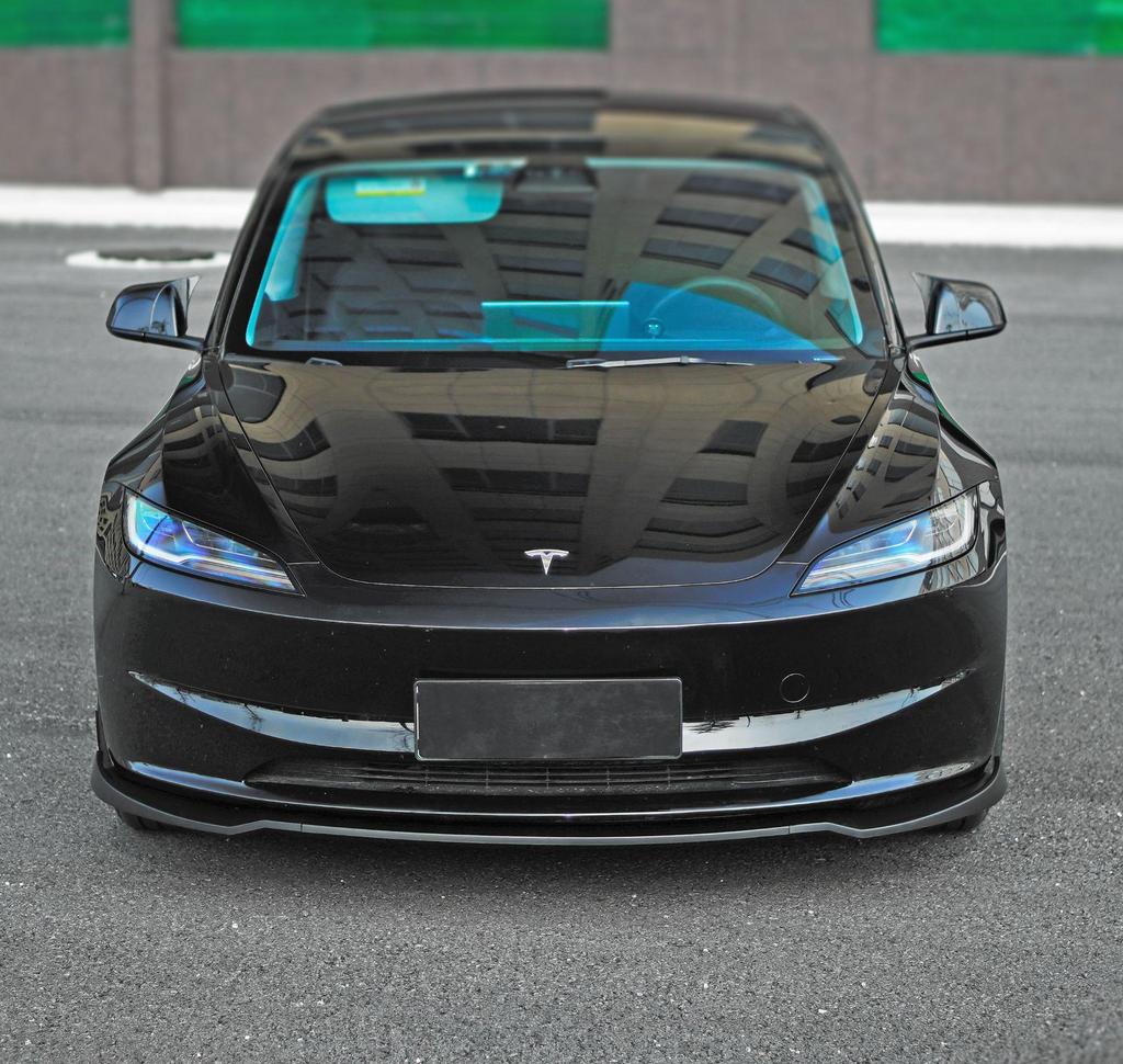 Tesla Model 3 (2019-2025) Front Lip Body Kit with Louvers, Side Skirts, Rear Diffuser, and Tail Wing (Hole-Free Design)