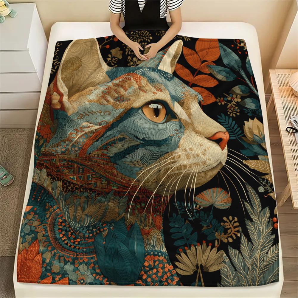 American Shorthair,pattern Flannel Blanket, High Quality Comfortable for All Seasons, Home Decor, Warmth and Comfort, Perfect for Gifts.