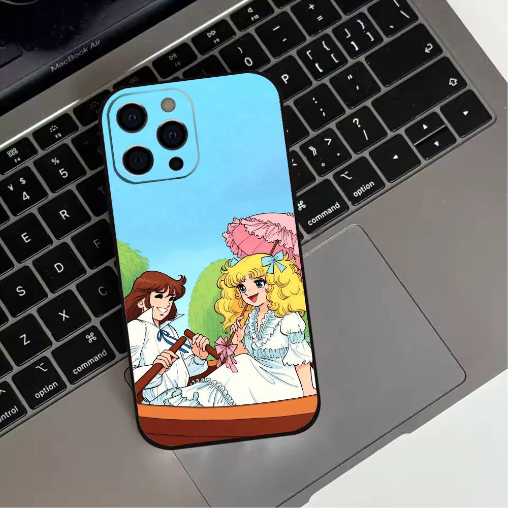 Anime Candy Candy Phone Case For iPhone 17,16,15,14,13,12,11 Plus,Pro Max,XS,Soft Silicone Black Cover