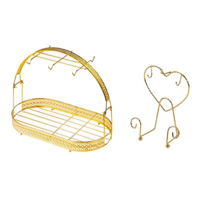 Cup Drainer Stand Rack Large Capacity and Drip Tray Stylish Glass Cup Stand Cup Metal Drainer Holder Rack for Office Home