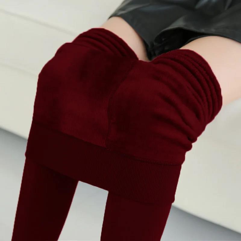 Damen Winter-Leggings mit hohem Bund aus Perlsamt, gefüttert, Übergröße, mit Steg, pillingfrei, für Outdoor-Bekleidung.