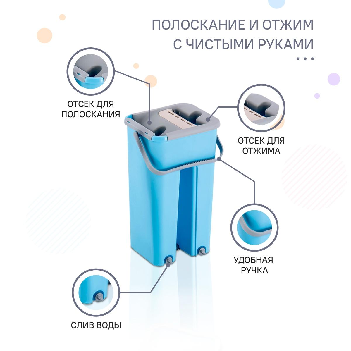 

Набор для уборки Заря 795-02 Швабра и ведро для отжима