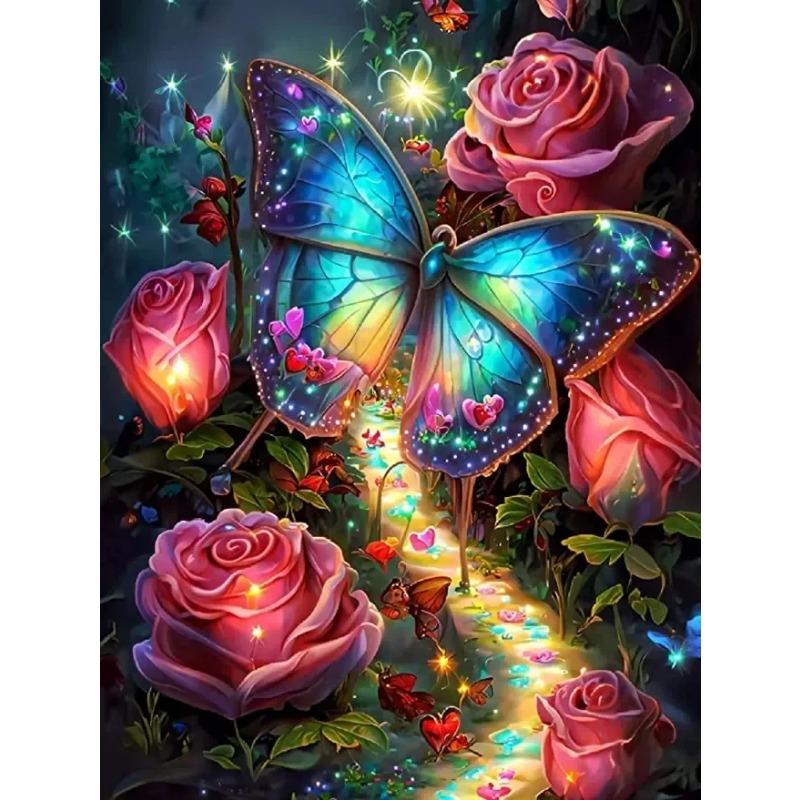 

Классическая абстрактная настенная живопись с мечтательными цветами и бабочками, HD-печать на холсте, постер для гостиной, спальни, декора, элегантного дома 21cm×30cm NoFrame