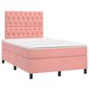 Exklusives Haus - Lattenrost und LED-Matratze rosa 120x190 cm Samt
