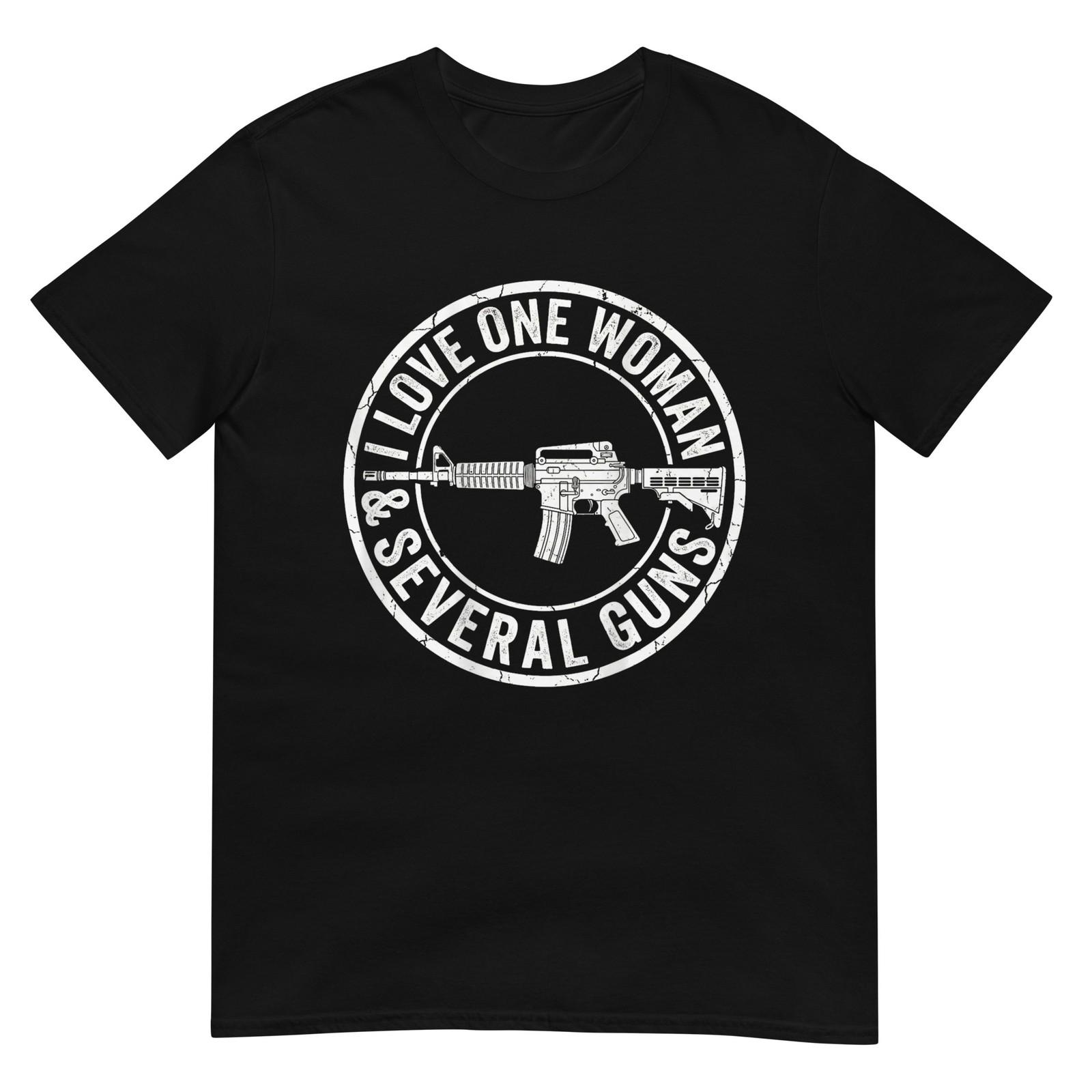 I Love One Woman & Several Guns Husband Funny Gun T-Shirt S