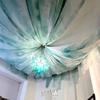 Chinese Ancient-Style Gradient Green Gauze Curtain for Ceiling Decor and Weddings